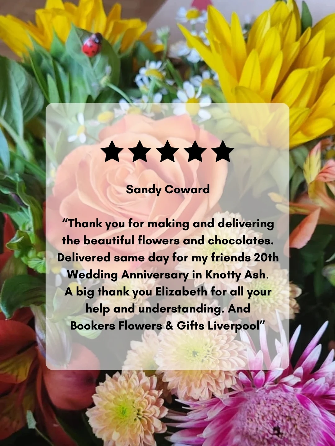 Sandy Coward - Anniversary Flowers Delivered - Google Review