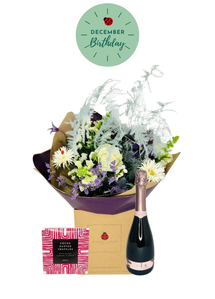 December Birthday Flowers Gift Set