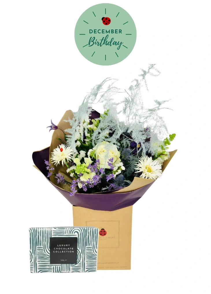 December Birthday Flowers and Chocolates