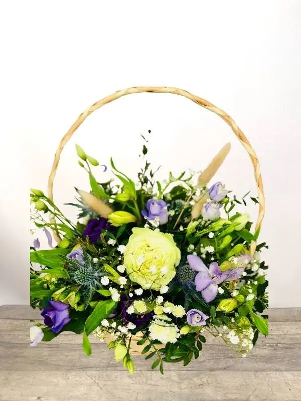 Happy Memories Basket of Blue Flowers