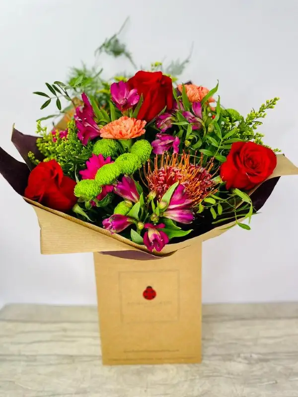 Here for you Bright and Vibrant Flowers in a box
