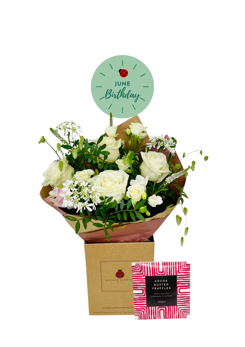 June Birth Flower Bouquet and Chocolates