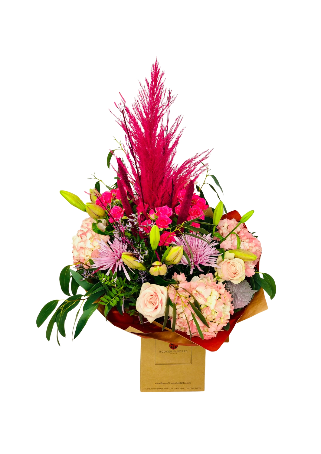 Large Manhattan Summer Hand Tied Bouquet with Pampas