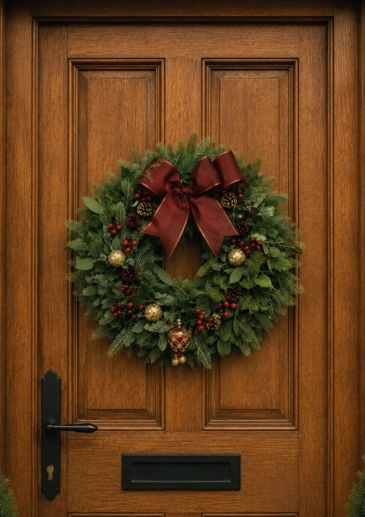 Merry Christmas Bauble Surprise Wreath