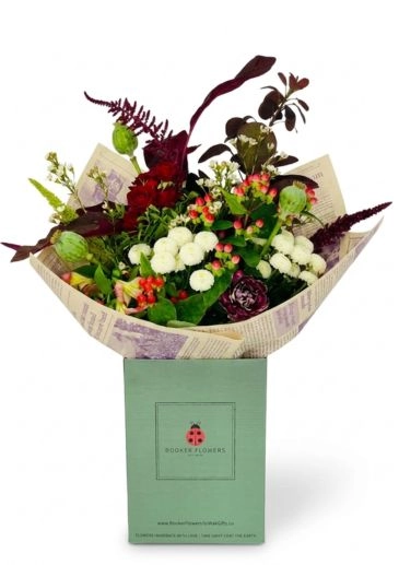 Moody autumn handtied bouquet by local Liverpool Florist