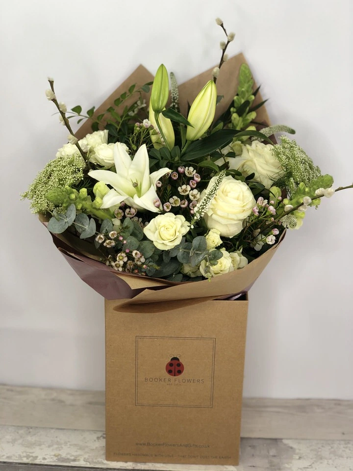 Mother of Pearl White Flowers Bouquet