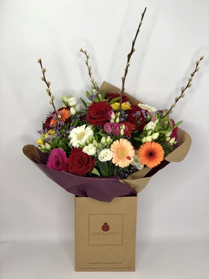 Pet Friendly Rose and Gerbera Handtied Bouquet