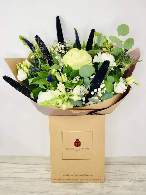 Sapphire Frost Blue And White Christmas Bouquet