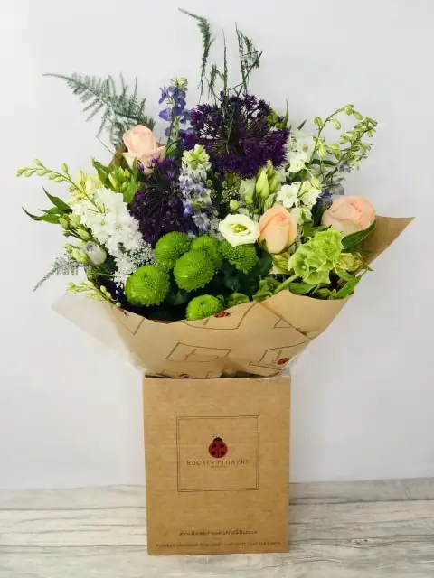 Summer Allium and Peach Rose Bouquet