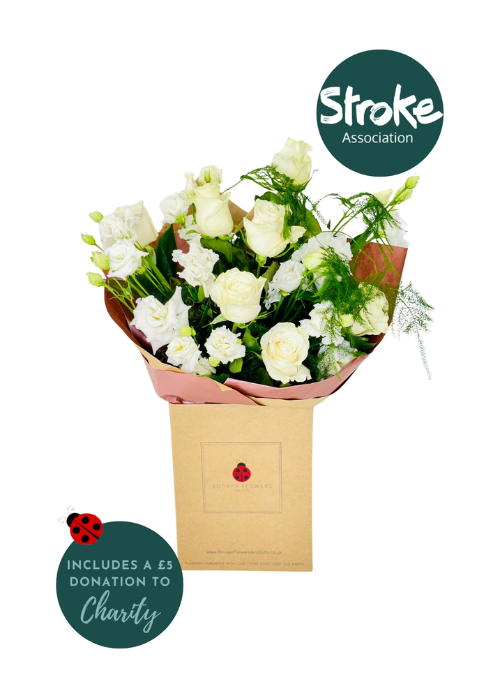 White Rose Bouquet inspired by Van Gogh Painting